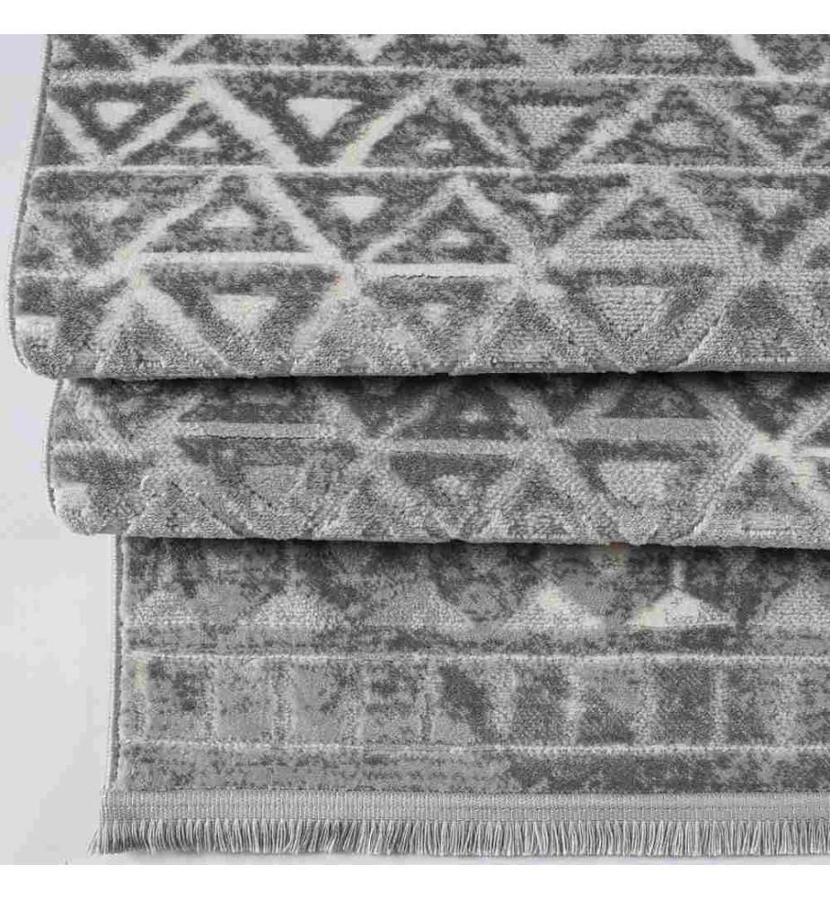 Flurteppich, Grau, Creme, 60% Polypropylen - 40% Polyester, 80 x 300 cm