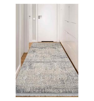Tapis de salle, gris, 100% polyester, 80 x 500 cm