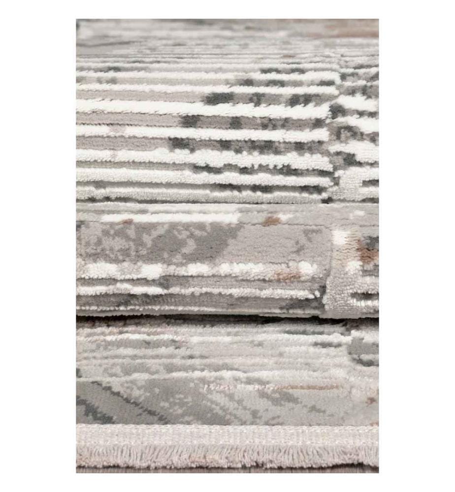 Tappeto da sala, grigio, 70% polipropilene - 30% poliestere, 100 x 350 cm