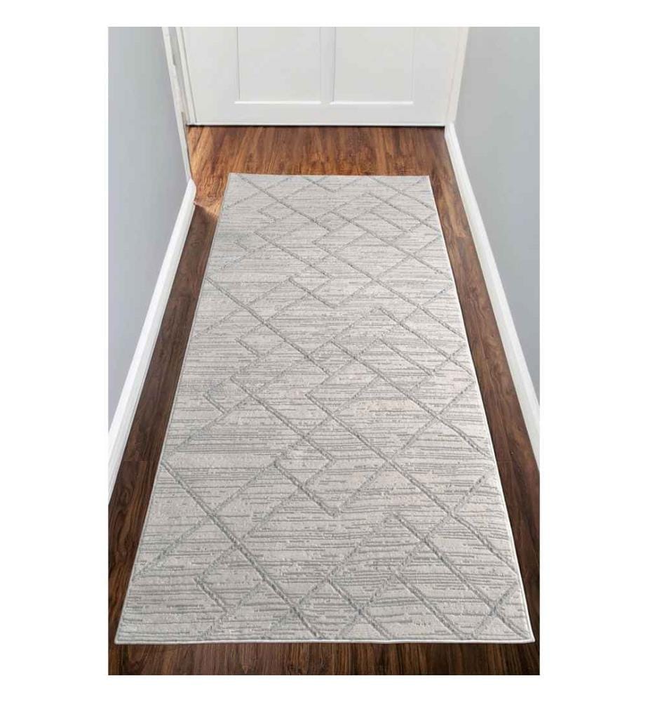 Tappeto da sala, Grigio, 100% poliestere, 100 x 250 cm