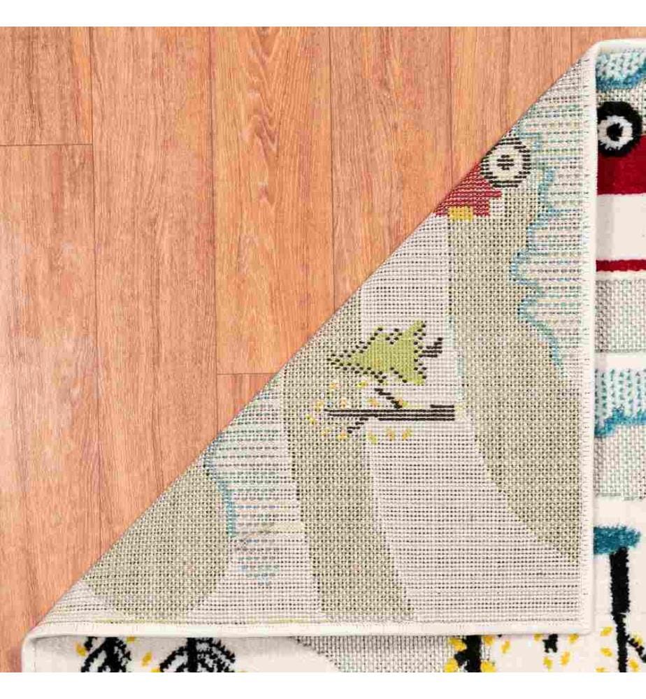 Tapis de salle, 80 x 150, , Crème Bleu Rouge Vert Noir, 60% Polypropylène - 40% Jute, 1700 gr-m²,