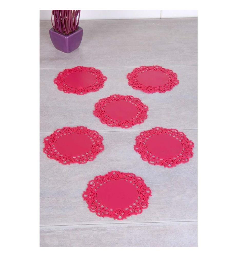 Tapis de verre, 6 pièces, Multicolore, Silicone