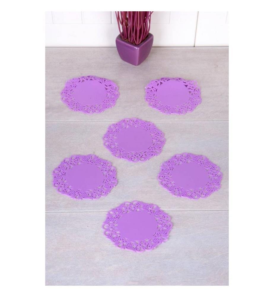 Glasmatte, 6-teilig, mehrfarbig, Silikon