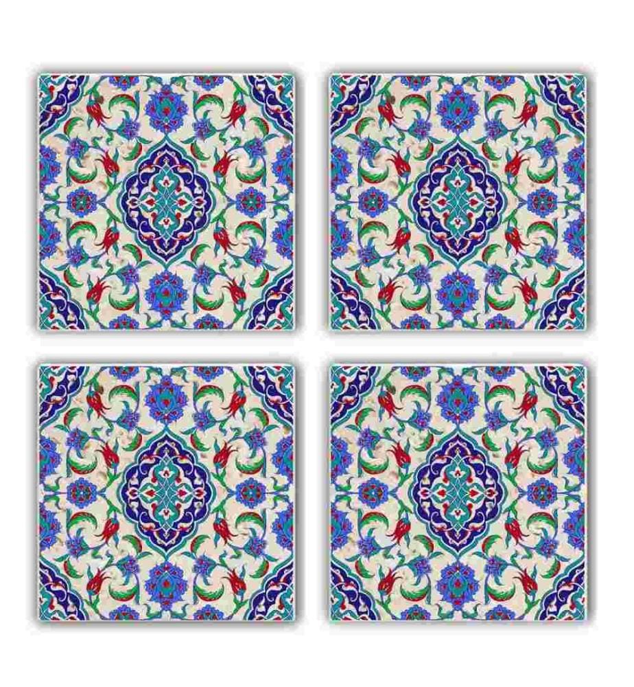 Glasmatte, 4 Stück, Multicolor, Naturstein