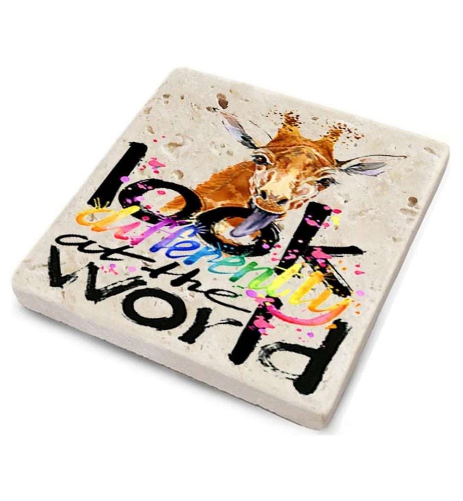 Tapis de verre, 4 pièces, multicolore, pierre naturelle