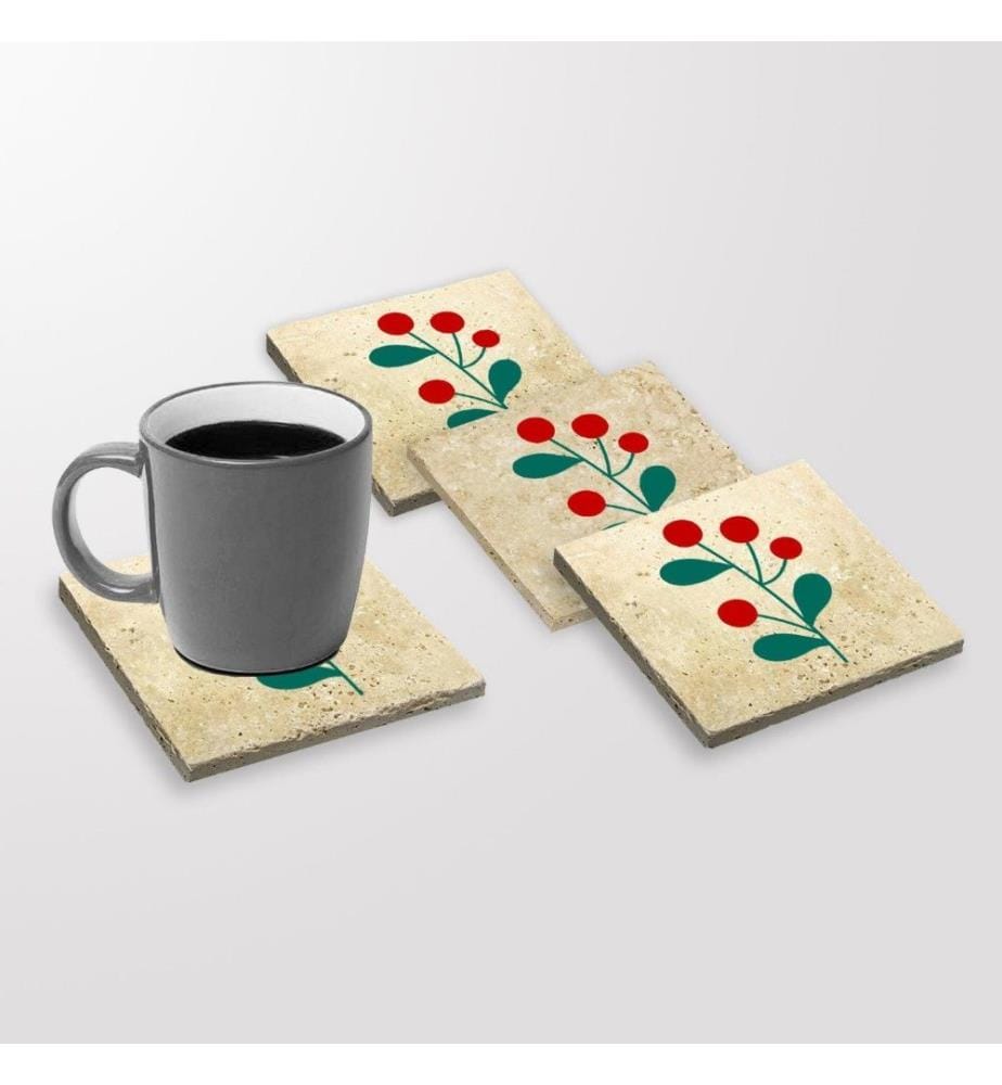 Tapis de verre, 4 pièces, multicolore, pierre naturelle, impression Uv