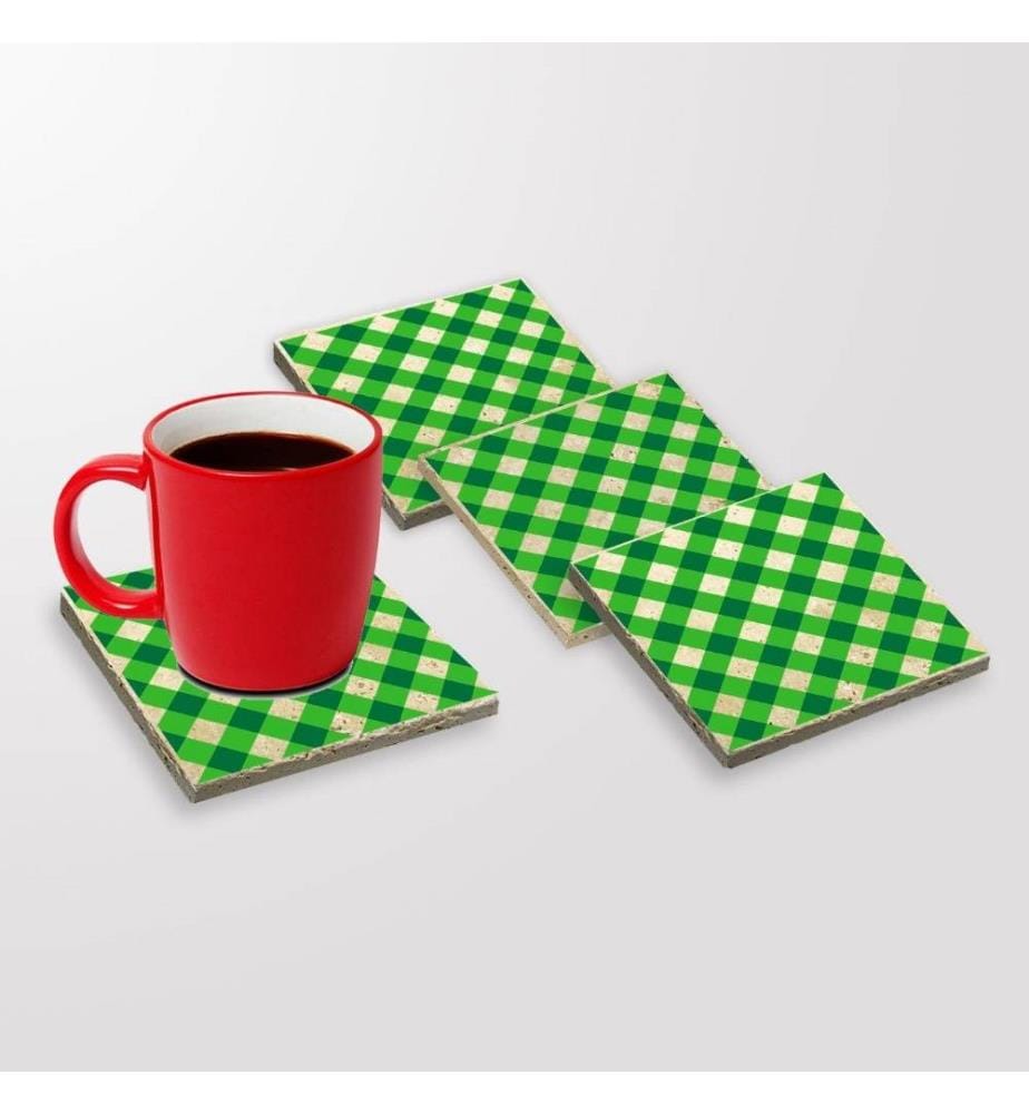 Tapis de verre, 4 pièces, multicolore, pierre naturelle, impression Uv