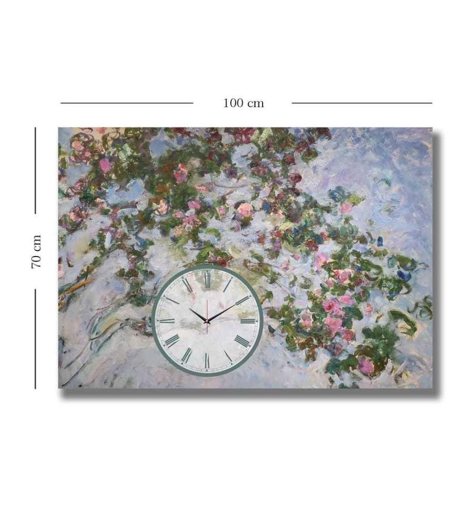 Dekorative Wanduhr aus Leinwand, mehrfarbig, 100% Wildleder-Leinwand, Holzrahmen
