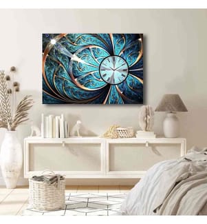 Dekorative Wanduhr aus Leinwand, mehrfarbig, 100% Wildleder-Leinwand, Holzrahmen
