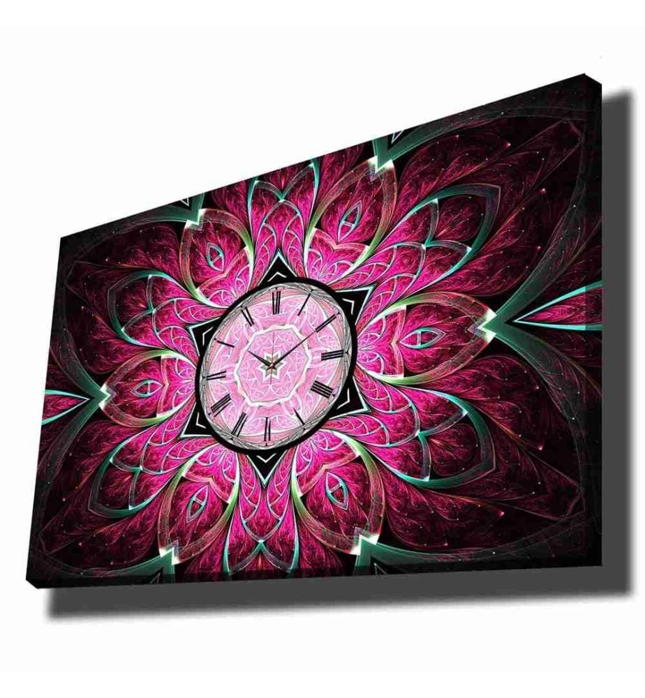 Dekorative Wanduhr aus Leinwand, mehrfarbig, 100% Wildleder-Leinwand, Holzrahmen
