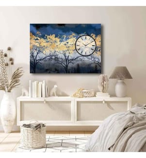 Dekorative Wanduhr aus Leinwand, mehrfarbig, 100% Wildleder-Leinwand, Holzrahmen