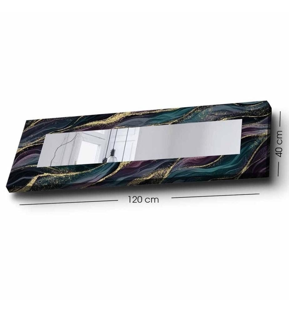 Miroir décoratif, Turquoise Purple Grey Gold, Miroir