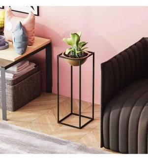 Vaso decorativo, nero, oro, 100% metallo