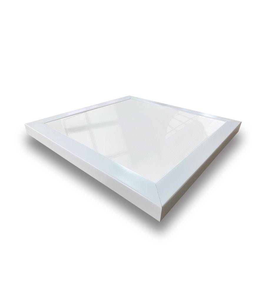 Set de miroirs, 8 pièces, blanc argent, verre, cadre en plastique stratifié