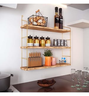 Etagère murale, Gold Brown, bois massif