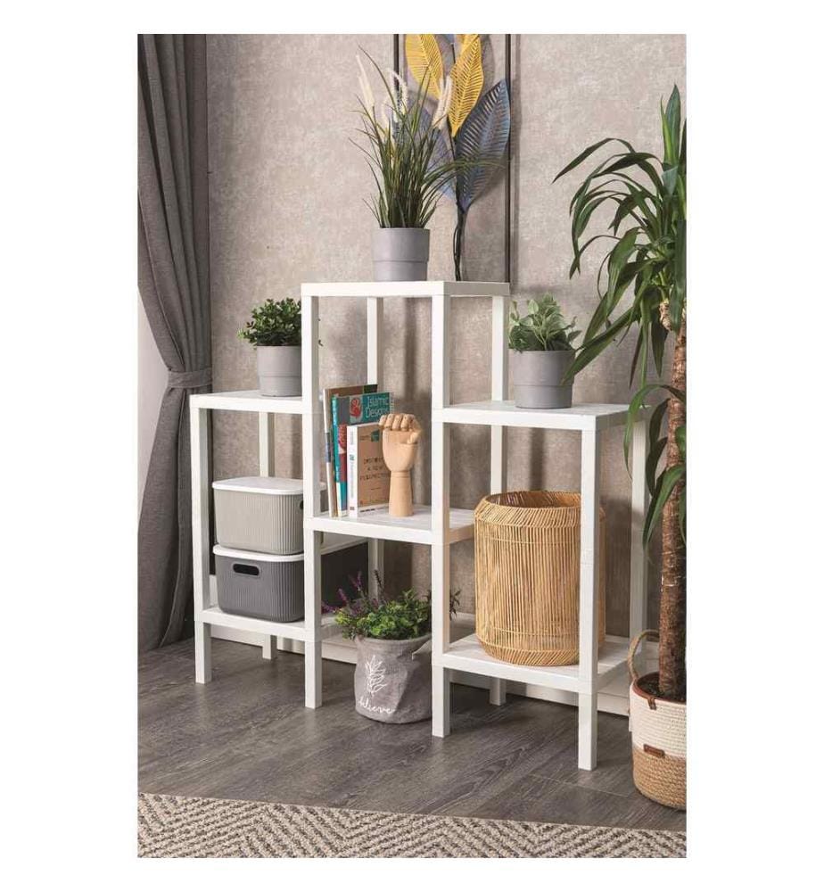 Scaffale multiuso, bianco, plastica