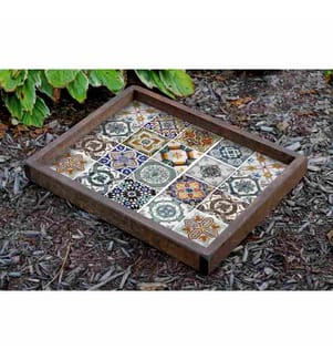 Tablett, Multicolor, Holz