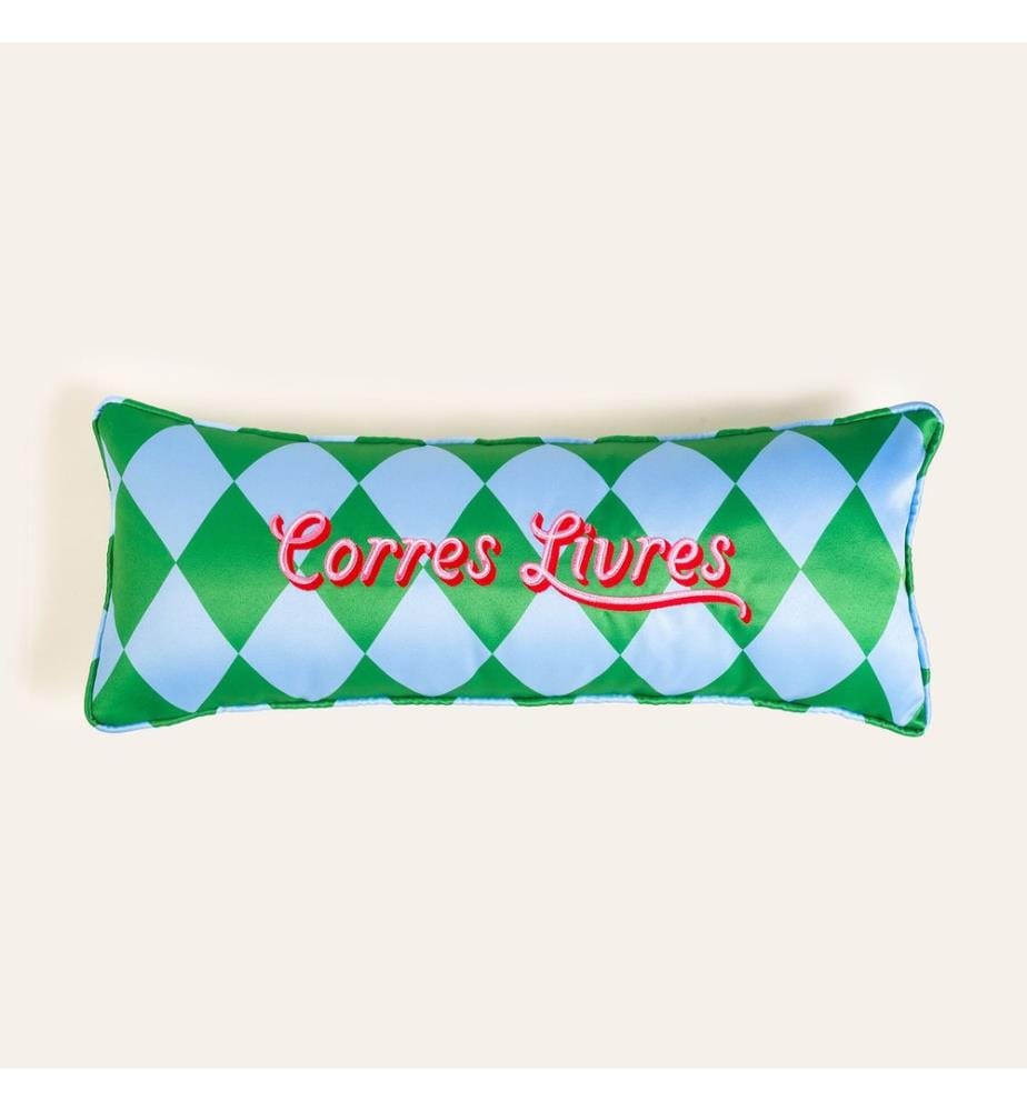Coussin, vert, bleu, 100% POLYESTER