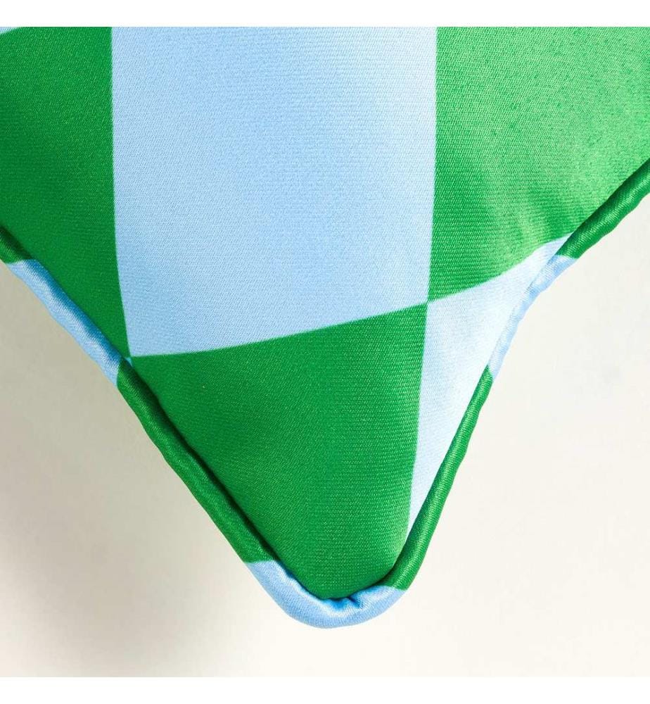 Coussin, vert, bleu, 100% POLYESTER
