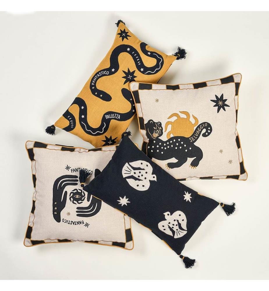 Coussin, Jaune, 100% COTON