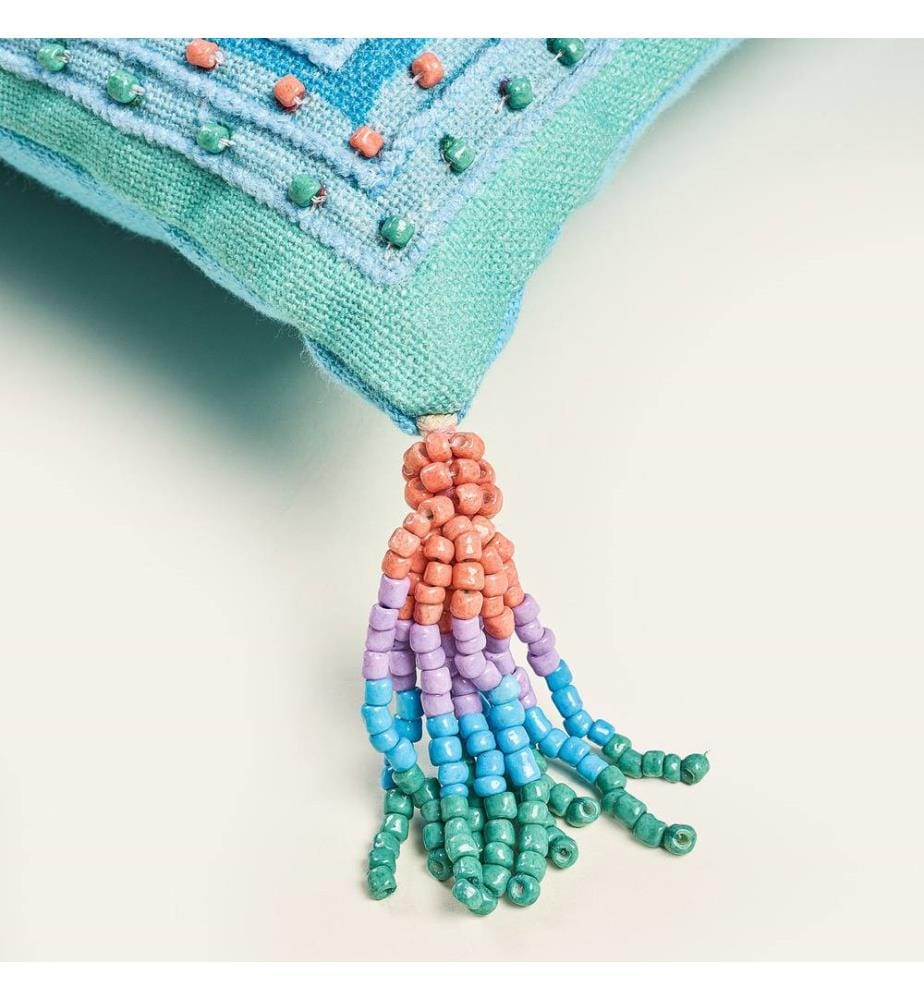 Coussin, Bleu, 100% COTON