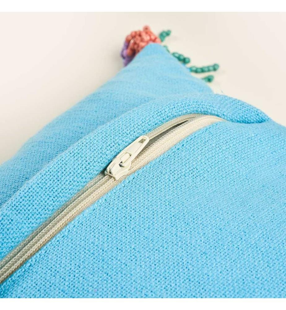 Coussin, Bleu, 100% COTON