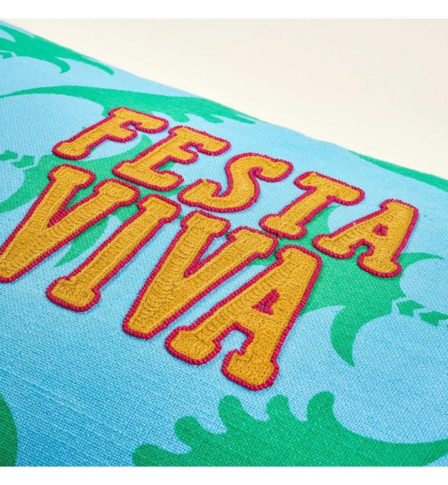 Cuscino, verde, blu, tessuto: 100% cotone