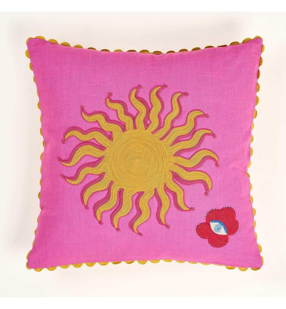 Coussin, rouge, rose, tissu : 100% COTON