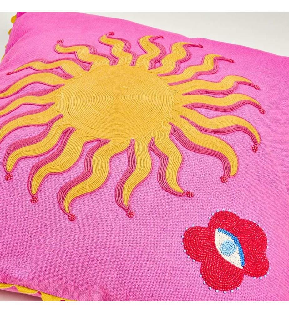 Coussin, rouge, rose, tissu : 100% COTON
