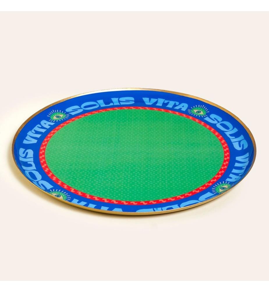 Tablett, blau, 100 % Metall