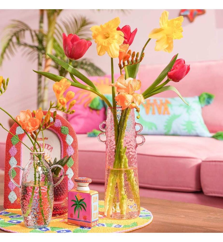 Vaso multicolore, 100% vetro borosilicato