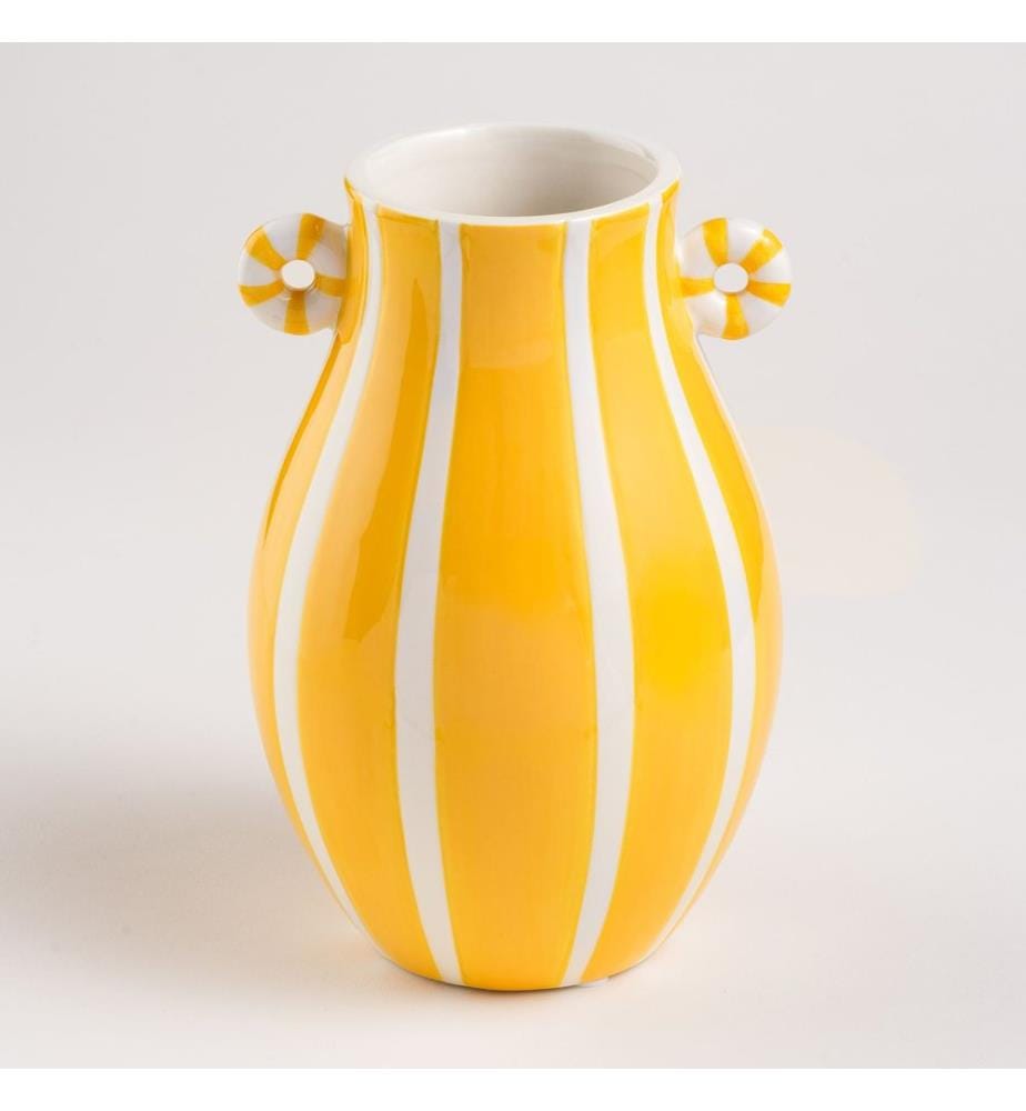 Vase, gelb, 100 % Keramik