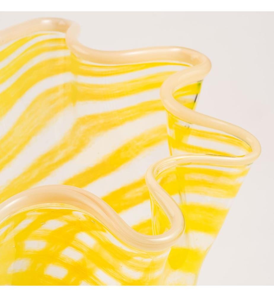Vase, gelb, 100% Glas