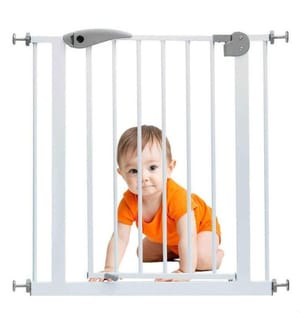 Porte de sécurité pour bébé, blanche, en métal