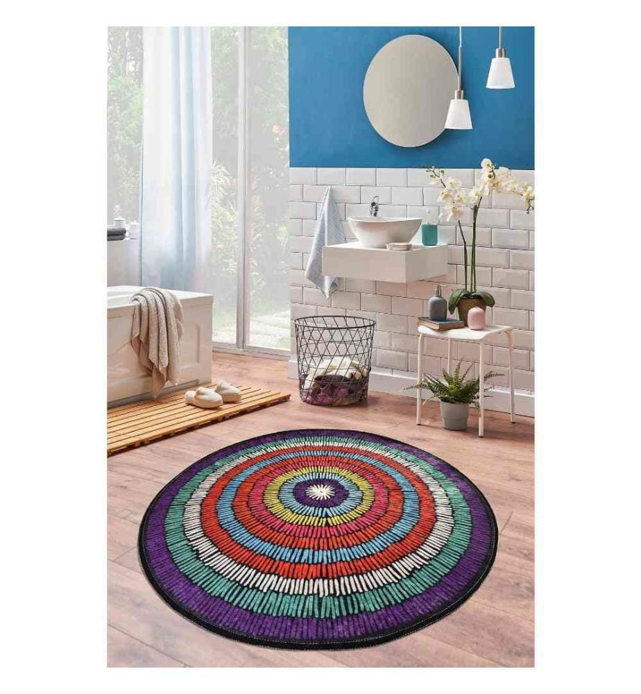 Badematte, Multicolor, Samt-Gewebe, 10 mm Florhöhe