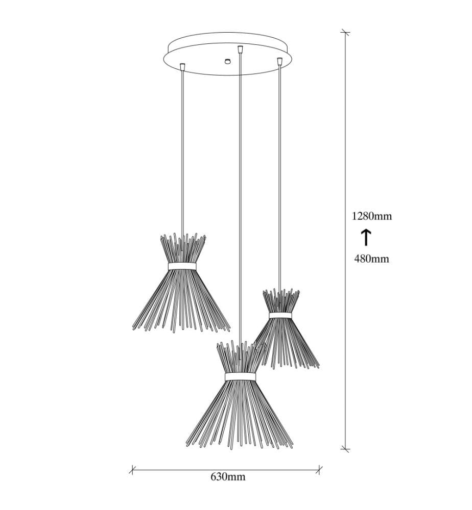 Lustre, noir, corps en fer