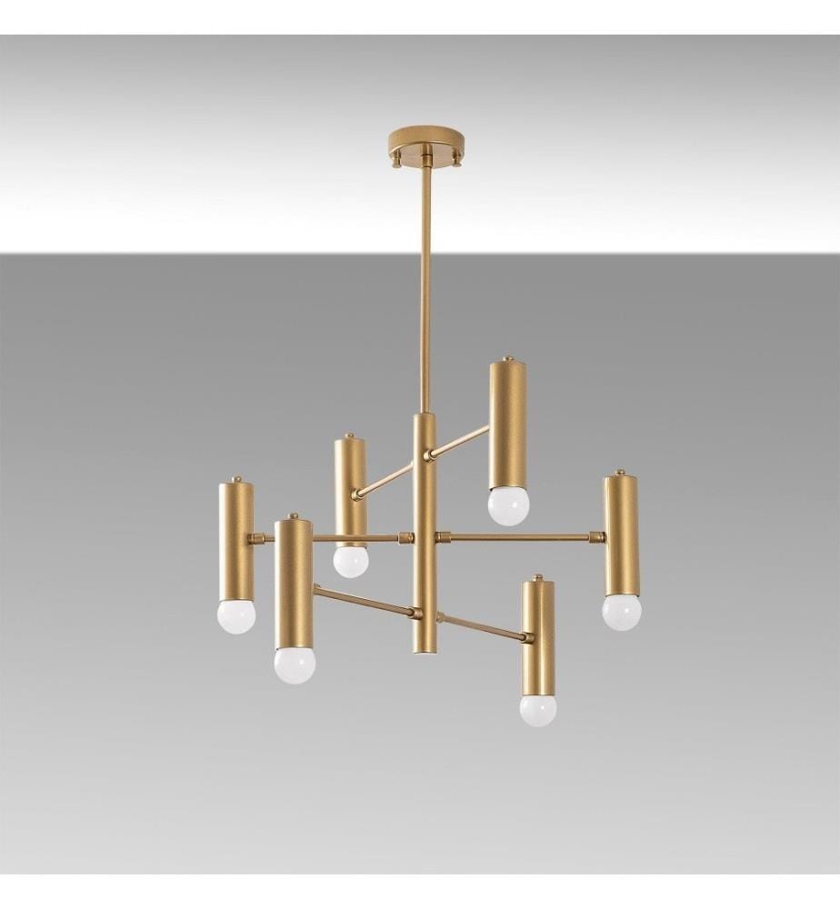 Kronleuchter, Gold, Metallkörper, Metallkappe