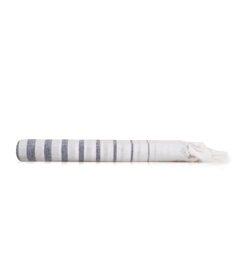 Fouta, serviette de plage, bleu foncé, 100% coton, haute absorption d'eau