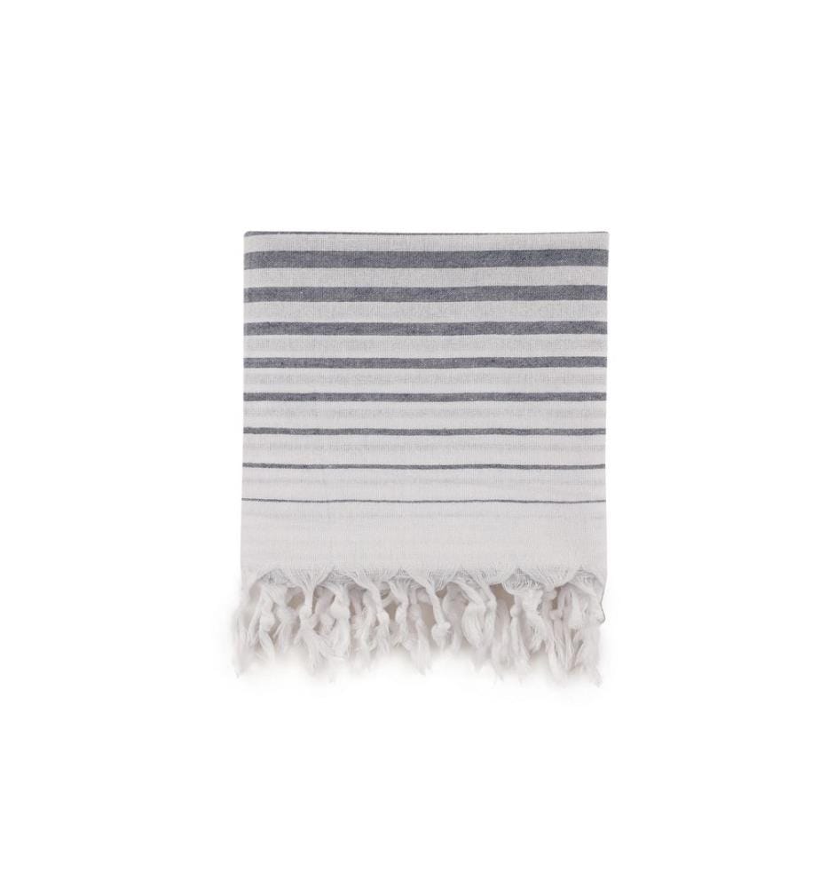 Fouta, serviette de plage, bleu foncé, 100% coton, haute absorption d'eau