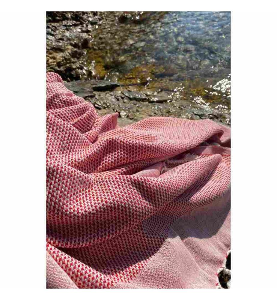 Fouta, Serviette de plage, , Rouge, Coton