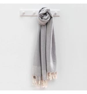 Fouta, Strandtuch, Anthrazit, 100% Baumwolle, hoch wasserabsorbierend