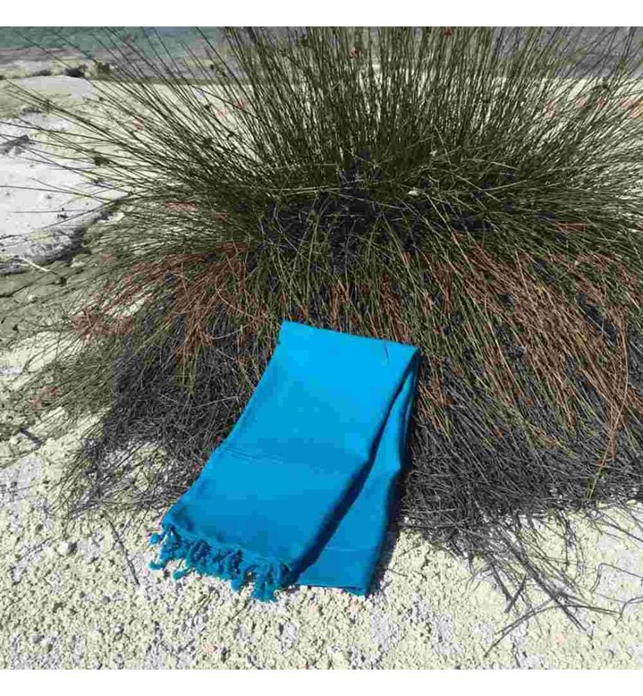 Fouta, Strandtuch, Türkis, 100% Baumwolle, hoch wasserabsorbierend