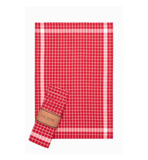 Set di asciugamani, 5 pezzi, rosso, 100% cotone