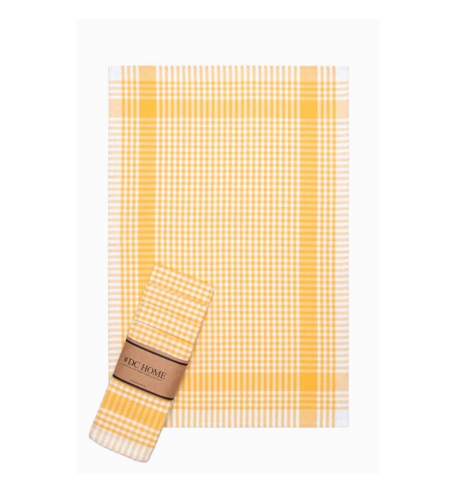 Set di asciugamani, 5 pezzi, giallo, 100% cotone