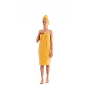 Set de serviettes, 2 pièces, jaune, 100% coton