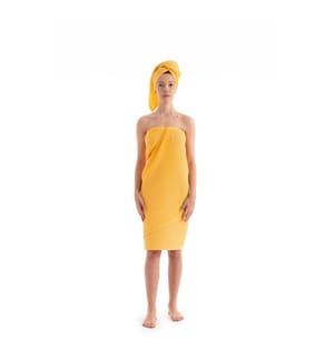 Set de serviettes, 2 pièces, jaune, 100% coton