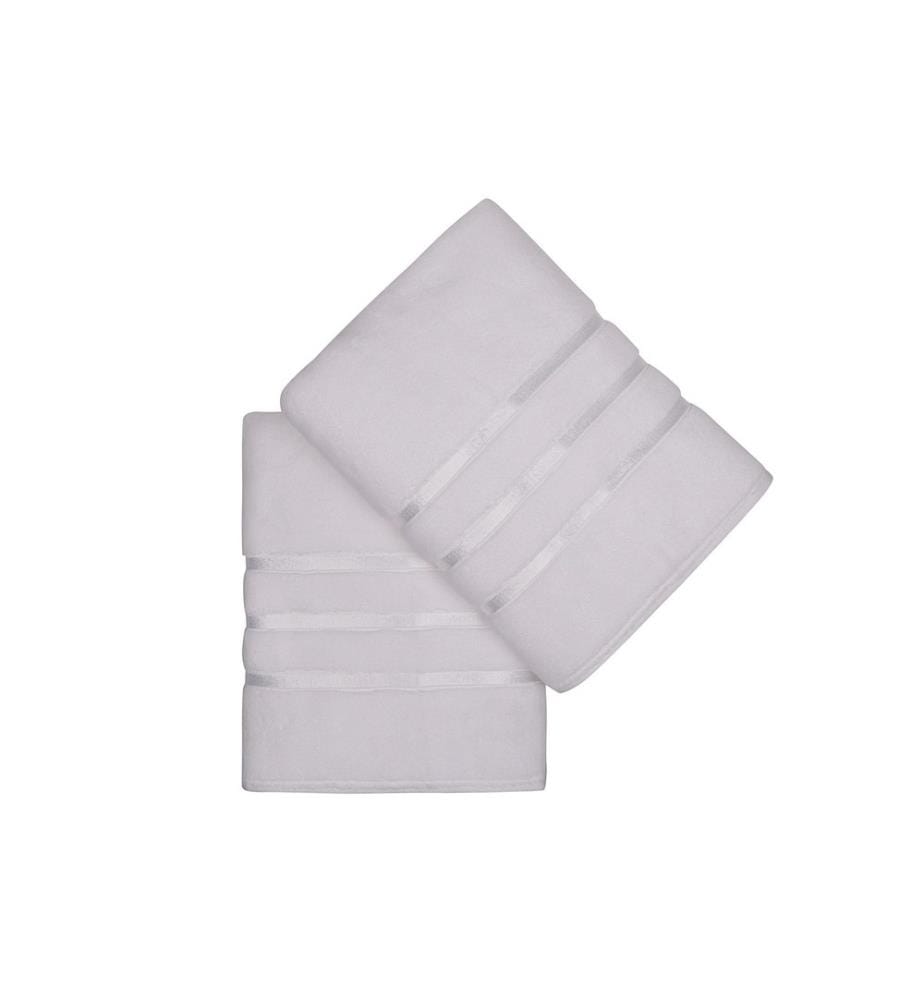 Bath Towel Set, 2 Pieces, White, Microcotton, 560 gr-m²