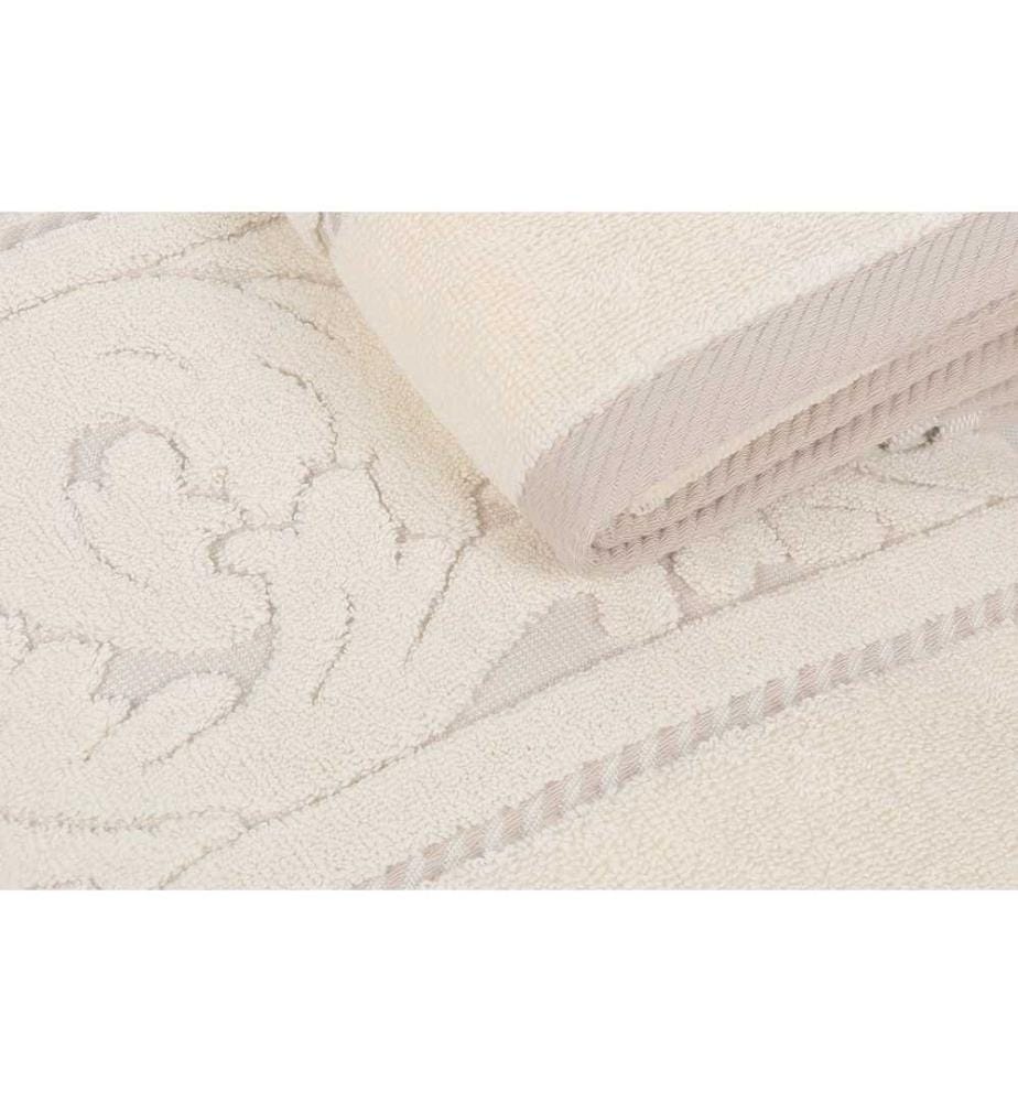 Set d'essuie-mains, 2 pièces, crème, coton, 560 gr-m²,