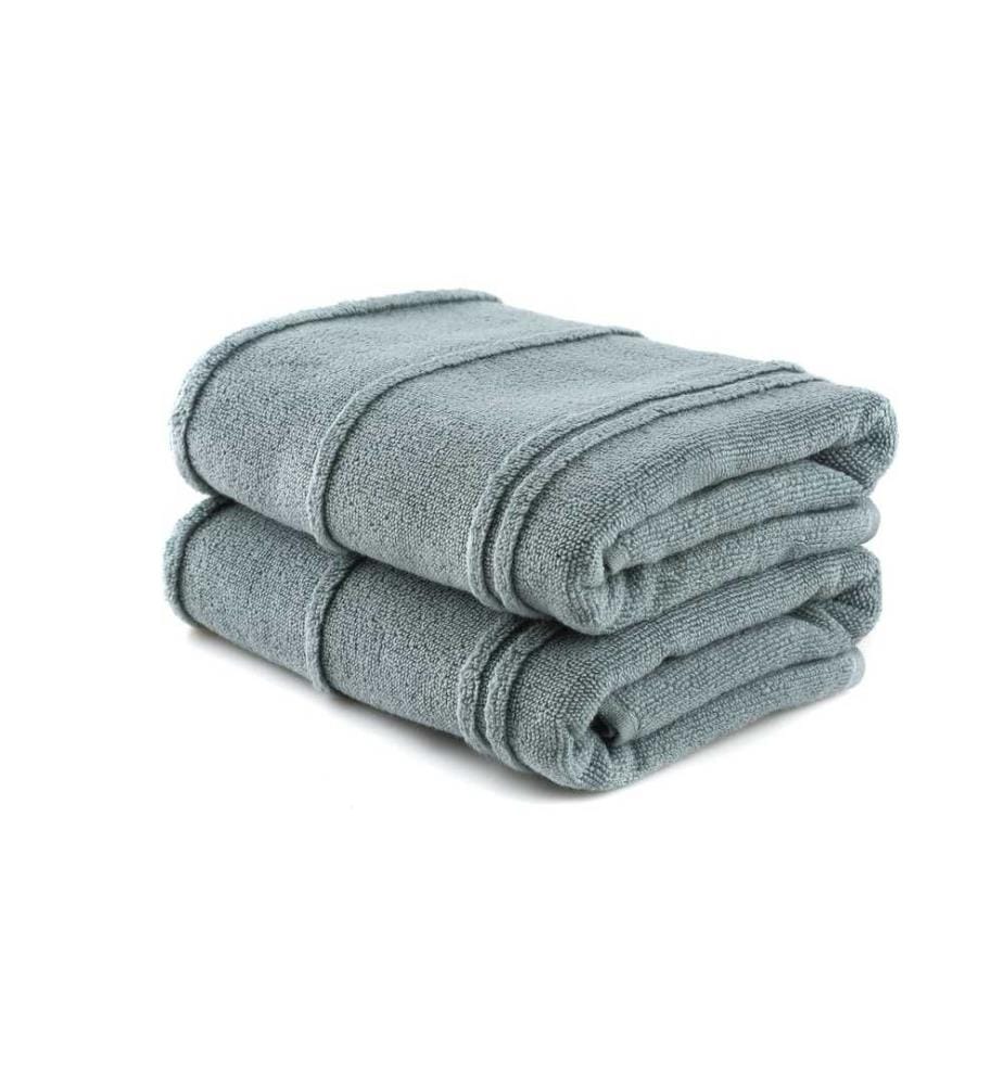 Bath Towel Set, 2 Pieces, Green, 100% Microcotton
