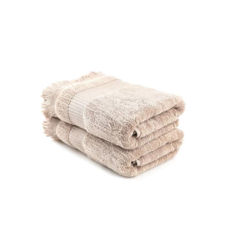 Set de serviettes de bain, 2 pièces, Light Brown, 100% coton